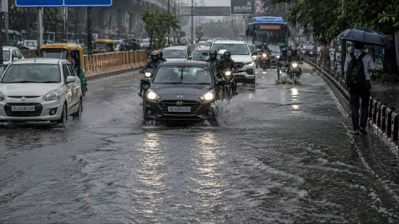 दिल्ली-NCR में बारिश से मौसम सुहाना, नोएडा-गाजियाबाद समेत कई शहरों में येलो अलर्ट; जलभराव और ट्रैफिक की चेतावनी