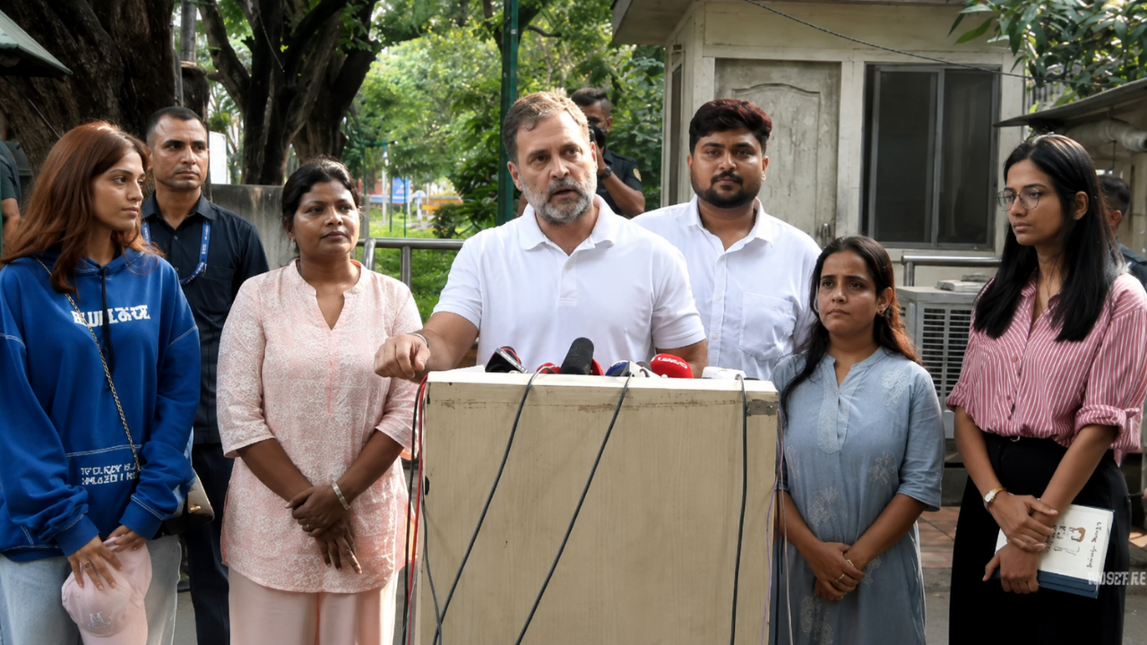 जंतर-मंतर प्रदर्शनकारियों के साथ राहुल गांधी की प्रेस कॉन्फ्रेंस: छात्रों ने सुनाई पुलिस कार्रवाई की आपबीती, BJP ने लगाया राजनीति का आरोप