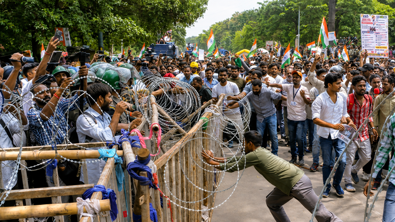 झारखंड विधानसभा के पास छात्रों पर लाठीचार्ज, JPSC-JSSC परीक्षा रद्द करने की मांग पर बवाल