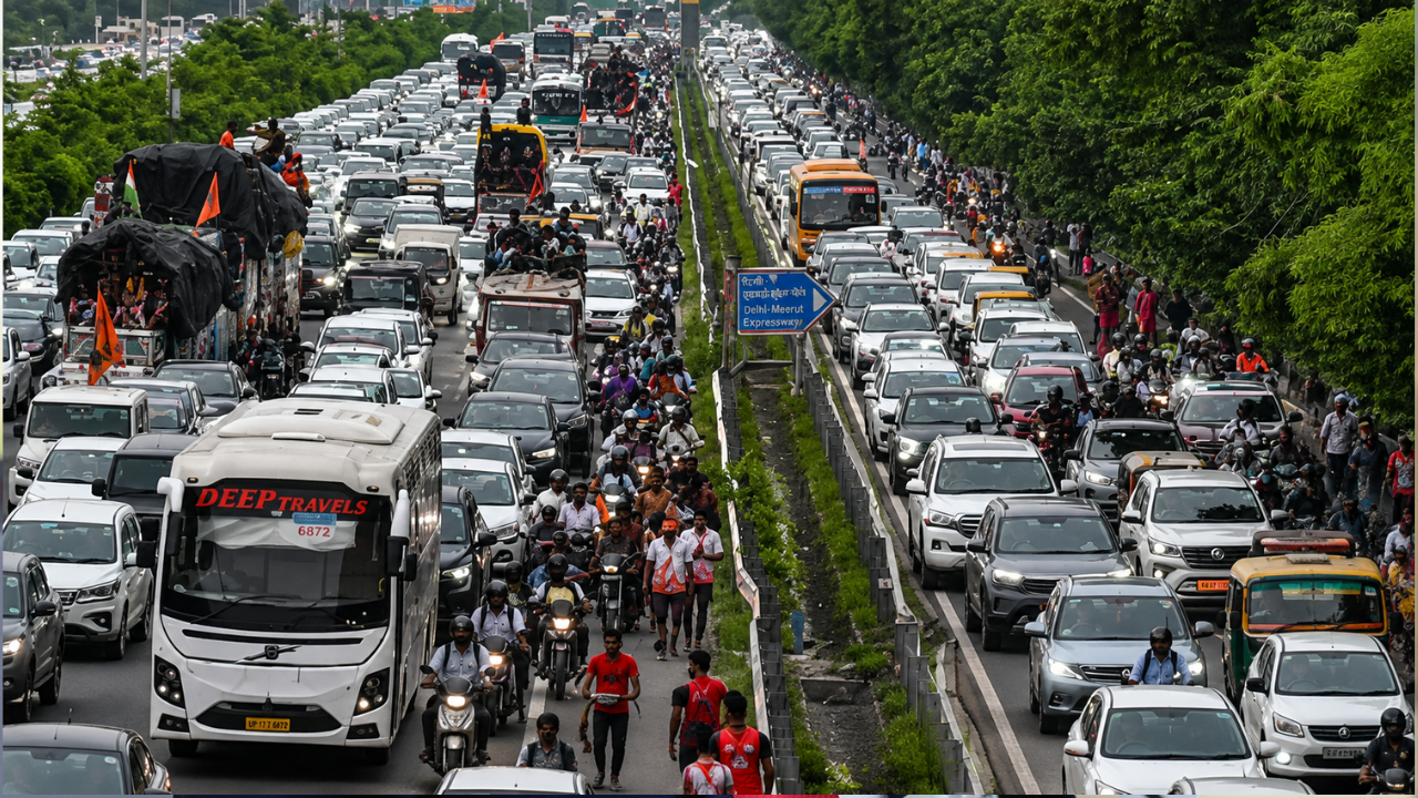 दिल्ली-NCR में आज संभलकर चलें! कांवड़ यात्रा के चलते कई प्रमुख मार्गों पर ट्रैफिक डायवर्जन